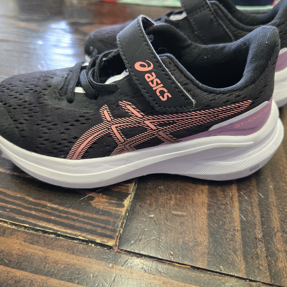 ASICS Kids' Black and Pink Running Shoes